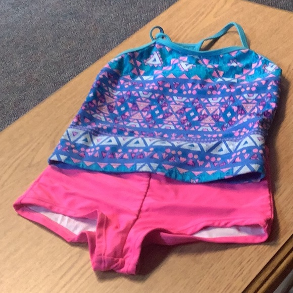 OP bikini hot pink bottom size 7/8 wonder nation top matches 7/8 blue pi… - Picture 1 of 7